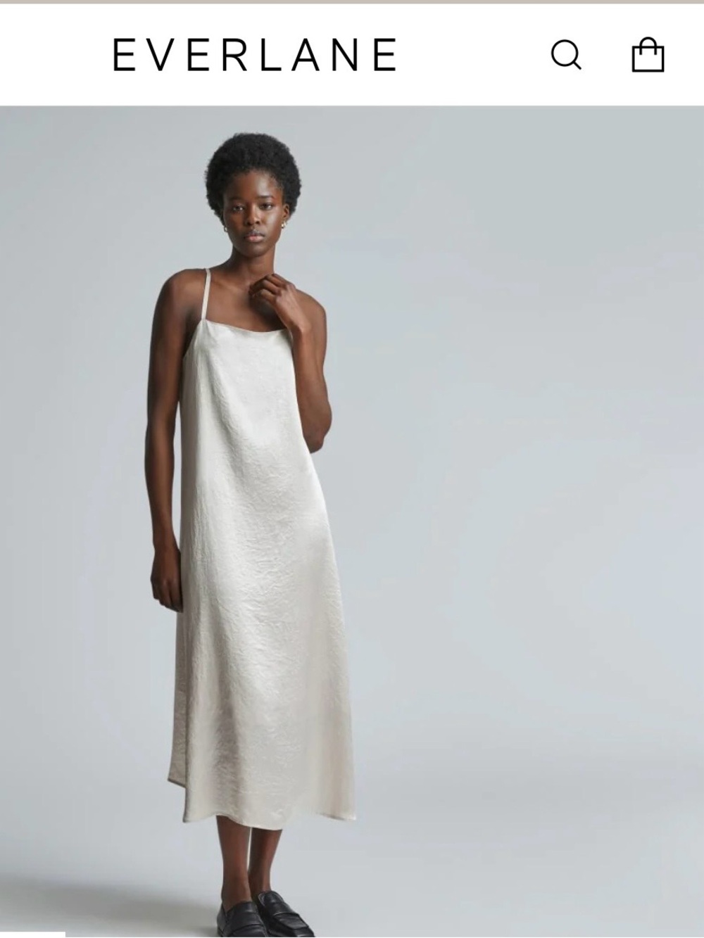 Everlane Ivory Satin Slip Dress